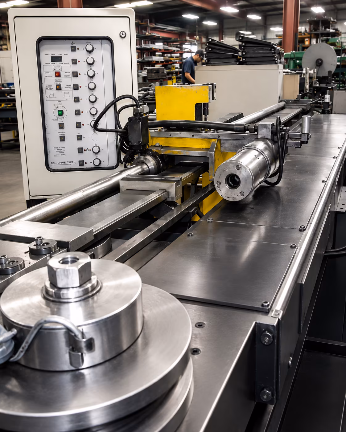 CNC tube bender on the floor of the JGW Machine facility